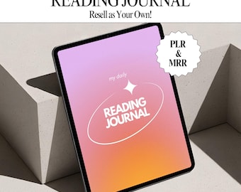 MRR & PLR Reading Journal, Aesthetic Editable Digital Canva Template, Master Resell Rights, Digital Products to Resell, MRR Planner Notebook