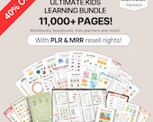 PLR MRR Kids Education Resources, Teachers Parents Worksheets For Kids Classroom Activities, Master Resell Rights, Digital Product Bundle