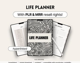 MRR Life Planner, PLR Editable Planner, MRR Digital Planner, Plr Digital Product, Canva, Plr Notebook, Mrr Digital Product, Plr Journal, Dfy