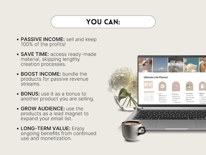 MRR The Ultimate Notion Planner Template, Master Resell Rights, PLR Digital Products, Notion Life Planner, Aesthetic Notion Planner, DFY image 3