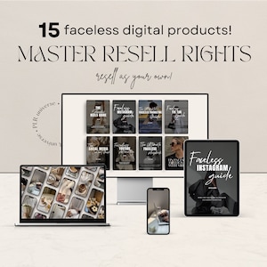 Ultimate Faceless Marketing Bundle With MRR Faceless Digital Marketer MRR Guide PLR Faceless Starter Kit Master Resell Rights Education