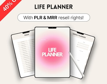 MRR PLR Alltagsplaner, ästhetische bearbeitbare digitale Canva-Vorlage, Master-Wiederverkaufsrechte, digitale Produkte zum Weiterverkauf, PLR tägliches Journal