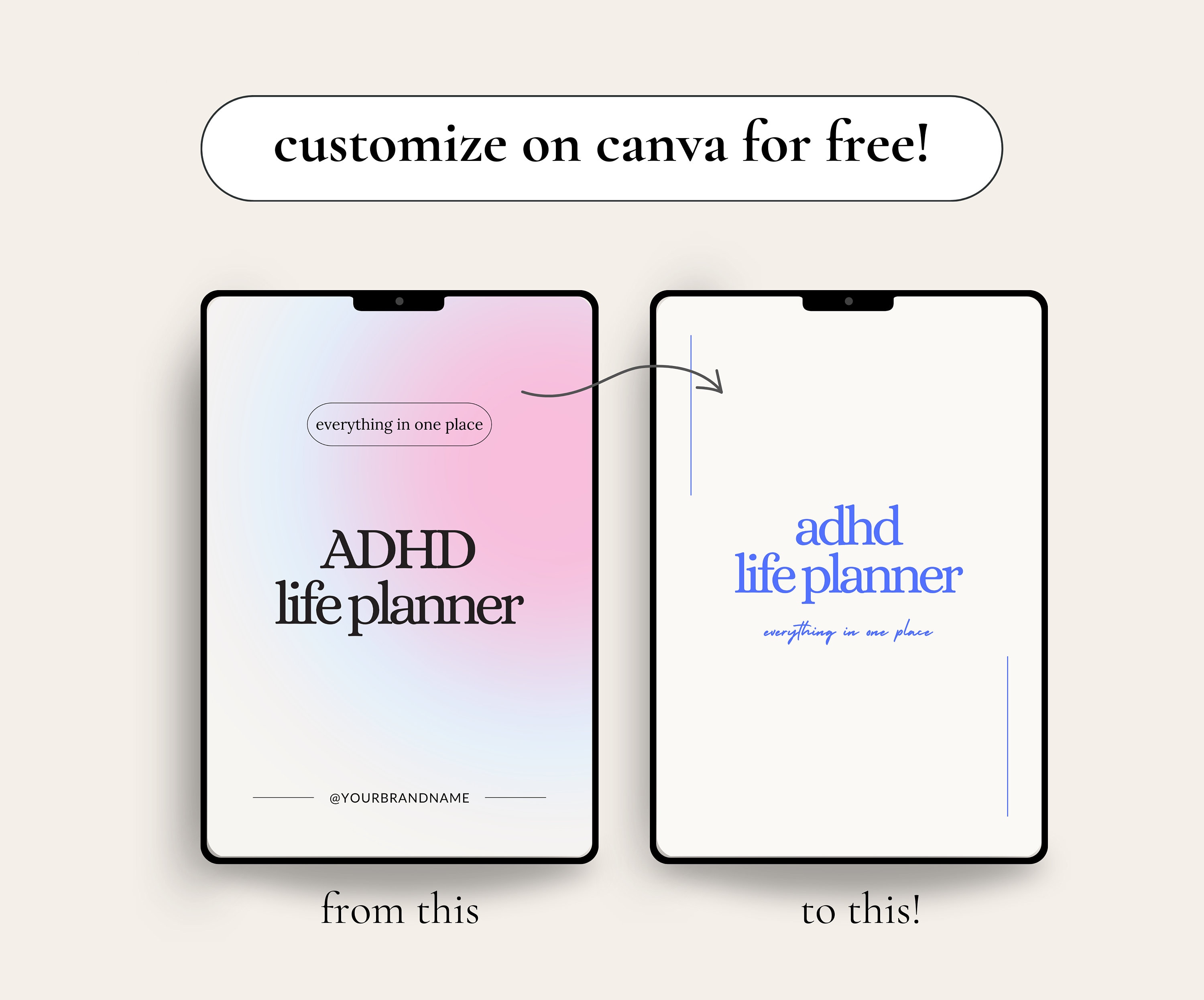 PLR ADHD Planner, Plr Planners, MRR Digital Planner, Plr Journal, Plr ...