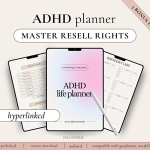 PLR ADHD Planner, Plr Planners, MRR Digital Planner, Plr Journal, Plr Digital Product, Dfy Content, Plr Notebook, Mrr Digital Products