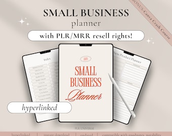 MRR PLR Business Planner, Aesthetic Editable Digital Canva Template, Master Resell Rights, Mrr Digital Products to Resell, PLR Journal