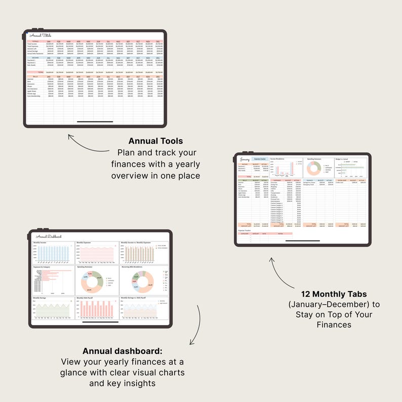 PLR-begrotingspreadsheet, PLR digitale producten, PLR-sjablonen, Google Spreadsheets, huismerkrechten, doorverkooprechten, Excel-jaarbudgetplanner afbeelding 4