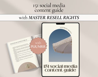 Done for You: Social Media Content Guide, PLR Digital Products Ebook, PLR Social Media Course, Guide with Master Resell Rights, MRR