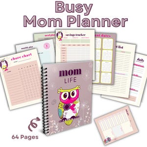 Busy Mom Planner | Undated Printable Planner for Moms | Daily, Weekly, Monthly Pages | Instant Digital Download