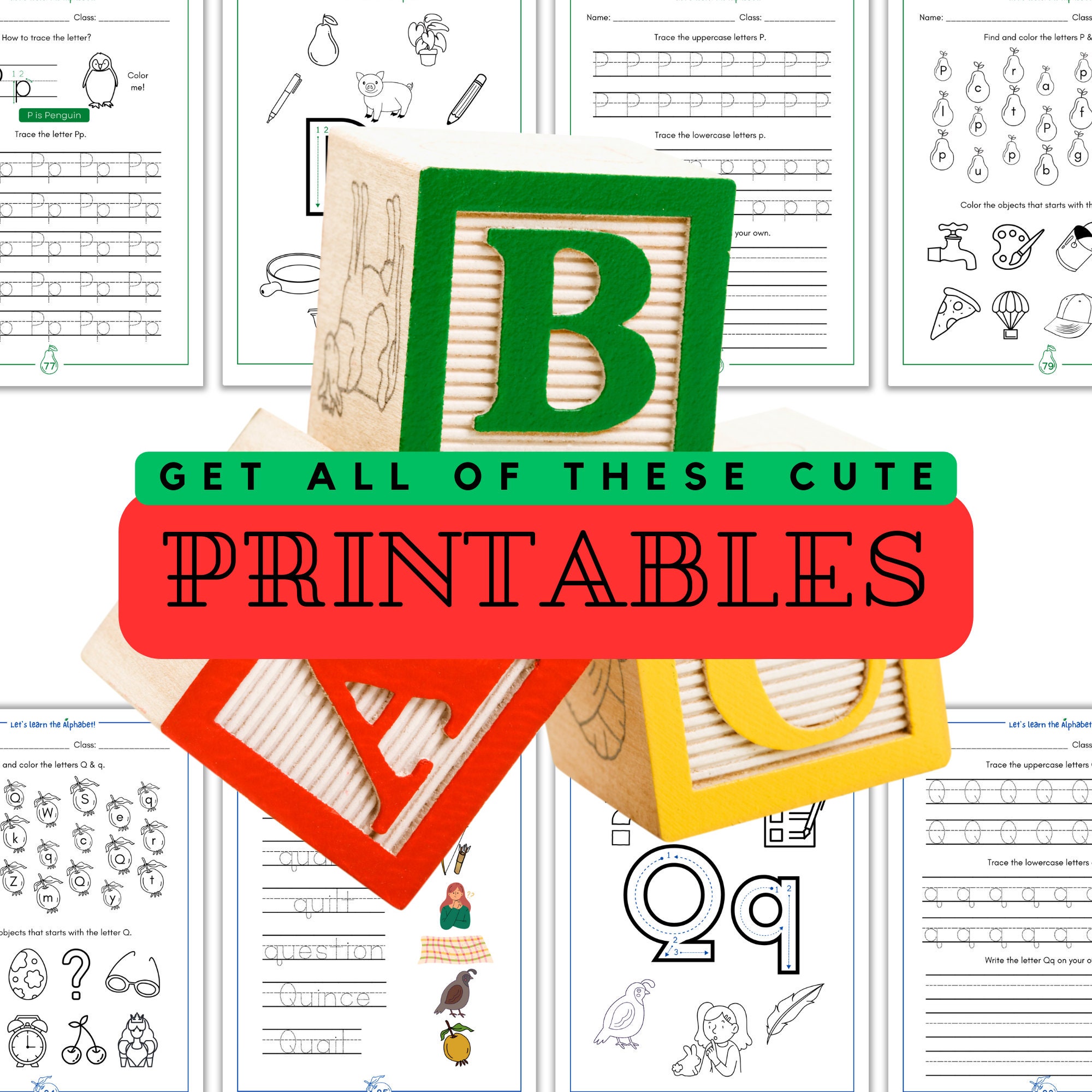 Alphabet ABC Printables, Handwriting Practice, Tracing Worksheets, ABC ...