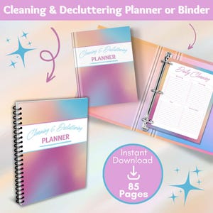 Digital Cleaning and Decluttering Planner | Printable Home Organization Binder | PDF Download