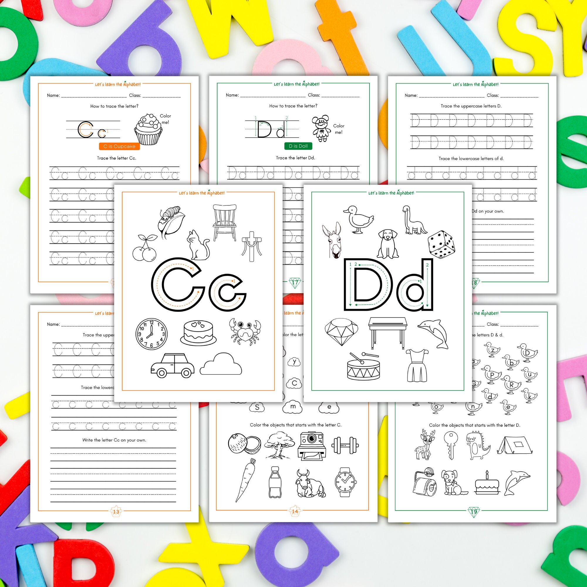 Alphabet ABC Printables, Handwriting Practice, Tracing Worksheets, ABC ...