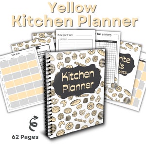 Ultimate Kitchen Planner Bundle | Digital Download | Recipe cards, Recipe binder, Grocery list, Weekly menu template, meal prep
