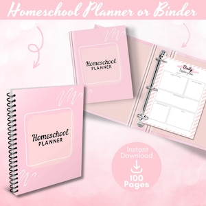 Homeschool planner | | Undated Homeschool Planning Pages | Weekly + Monthly Layout | PDF Download