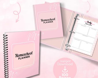 Homeschool planner | | Undated Homeschool Planning Pages | Weekly + Monthly Layout | PDF Download