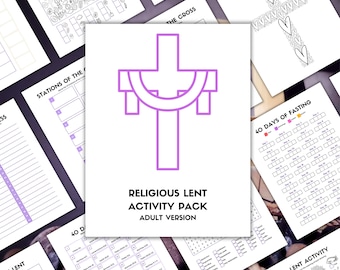 Digitale Aktivitäten Paket für Erwachsene Fastenkalender Aschermitwoch Ostern Christlicher Planer Religiöser Planer Palmsonntag Bibel Karfreitag