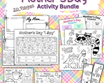 Mother's Day Printable Activity Pack and Coupon Bundle, Mothers Day printable, Printable Mothers Day, Mothers Day printable craft,