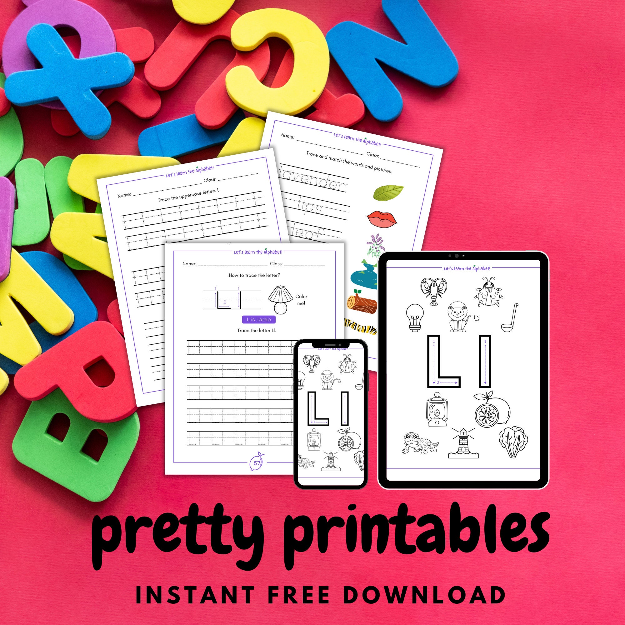 Alphabet ABC Printables, Handwriting Practice, Tracing Worksheets, ABC ...