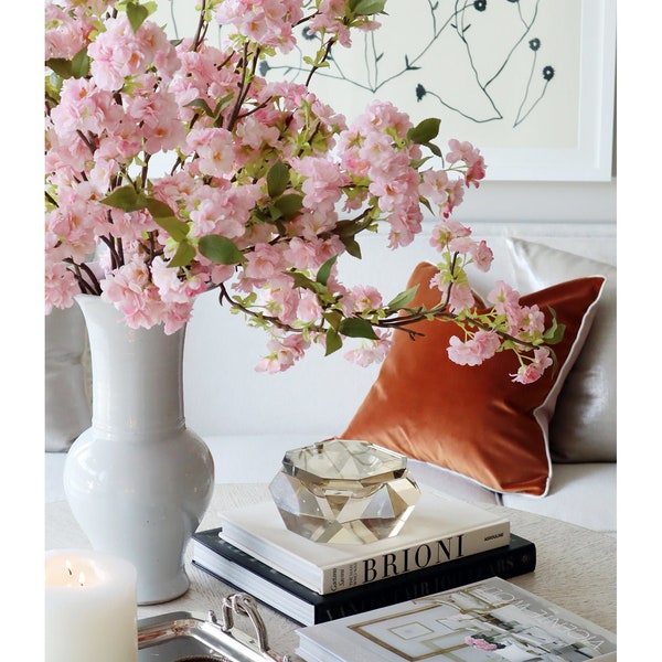 Pink Cherry Blossom Stem – by Alice Lane Home Collection – Luxurious Vibrant Flowers – Faux Stems – Wedding, Home Décor