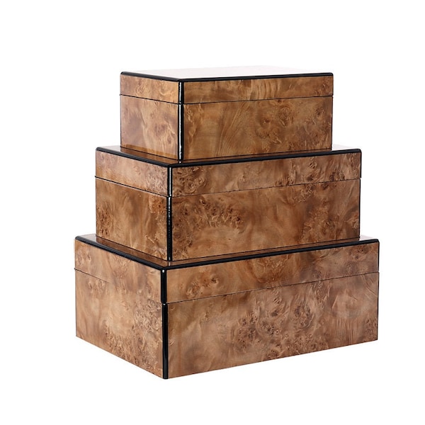 Burled Wood Box – Alice Lane Home Collection – Stow Luxury Accessories – Living Room, Kitchen, Walk-In Closet, Cocktail Table