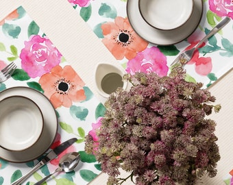 Blumen-Tischset-Set, Frühlings-Wohndekoration, Frühlings-Esszubehör, Geschenk für Blumenliebhaber, Blumen-Essset, Blumen-Geschirrmatte