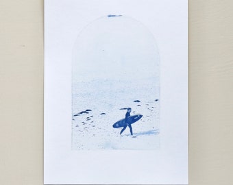 Cyanotype photo poster - La noire, Rochebonne