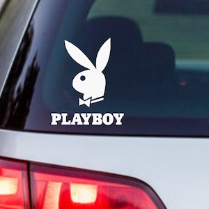 Playboy Vinyl Sticker - decorative decal for cars, laptops, mirrors, mugs, water bottles, fun cartoon decor, waterproof