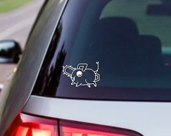 Pochita Chainsaw Man Pup Vinyl Sticker - decorative decal for cars, laptops, mirrors, mugs, water bottles, fun cartoon decor, waterproof