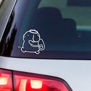 Sticker Pompompurin en vinyle - Sticker décoratif pour voitures, ordinateurs portables, miroirs, tasses, bouteilles d'eau, décoration de dessin animé amusante, imperméable