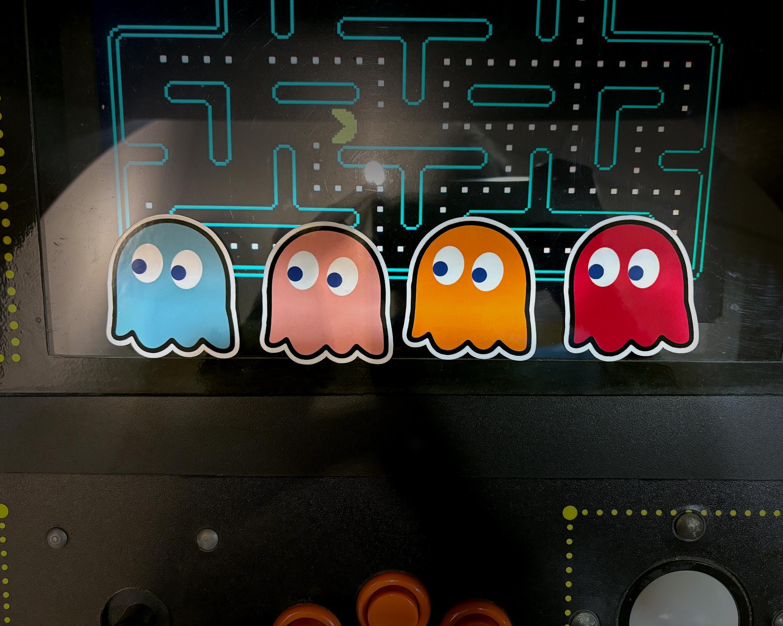 Retro Modern Ghost Die Cut Stickers  - Pink Ghost, Blue Ghost, Orange Ghost, and Red Ghosts