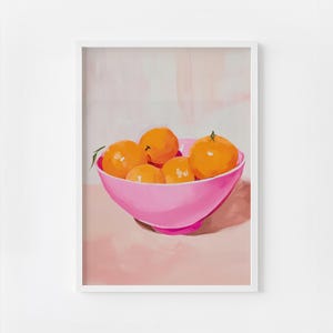 Orange Still Life Painting: Modern Impressionist Kitchen Art (Digital Download)