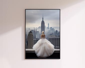Ballerina Poster | Ballet Dancer with New York City Skyline | Modern Photo Wall Art | New York Poster Skyline | PRINTABLE Instant Download