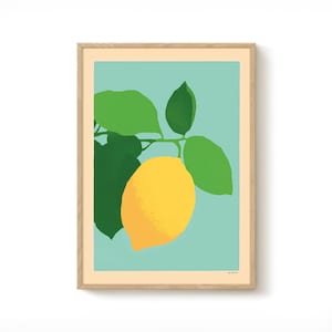 Lemon Kitchen Art Print: Modern Citrus Poster (Digital Download)