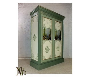 armoire peinte en merisier et pin JNL-002