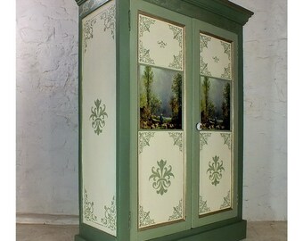 armoire peinte en merisier et pin JNL-002