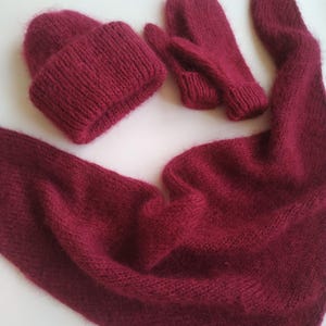 Strick Set, Hut Schal Set, Mohair Mütze, flauschige Mütze, Luxus Schal, Mohair Kopftuch, Strickmütze, Handgefertigte Handschuhe, flauschige Mütze, Strickmütze