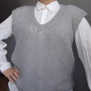 Knitted vest, Hand Knit Vest, Relaxed Wide Fit, Wool knit vest women, Knitted sweater vest, Handmade vest, Sleeveless sweater, Alpaca Vest
