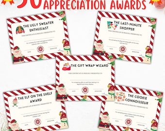 Editable Funny Christmas Awards: 50 Certificates for Employee Recognition & Holiday Appreciation
