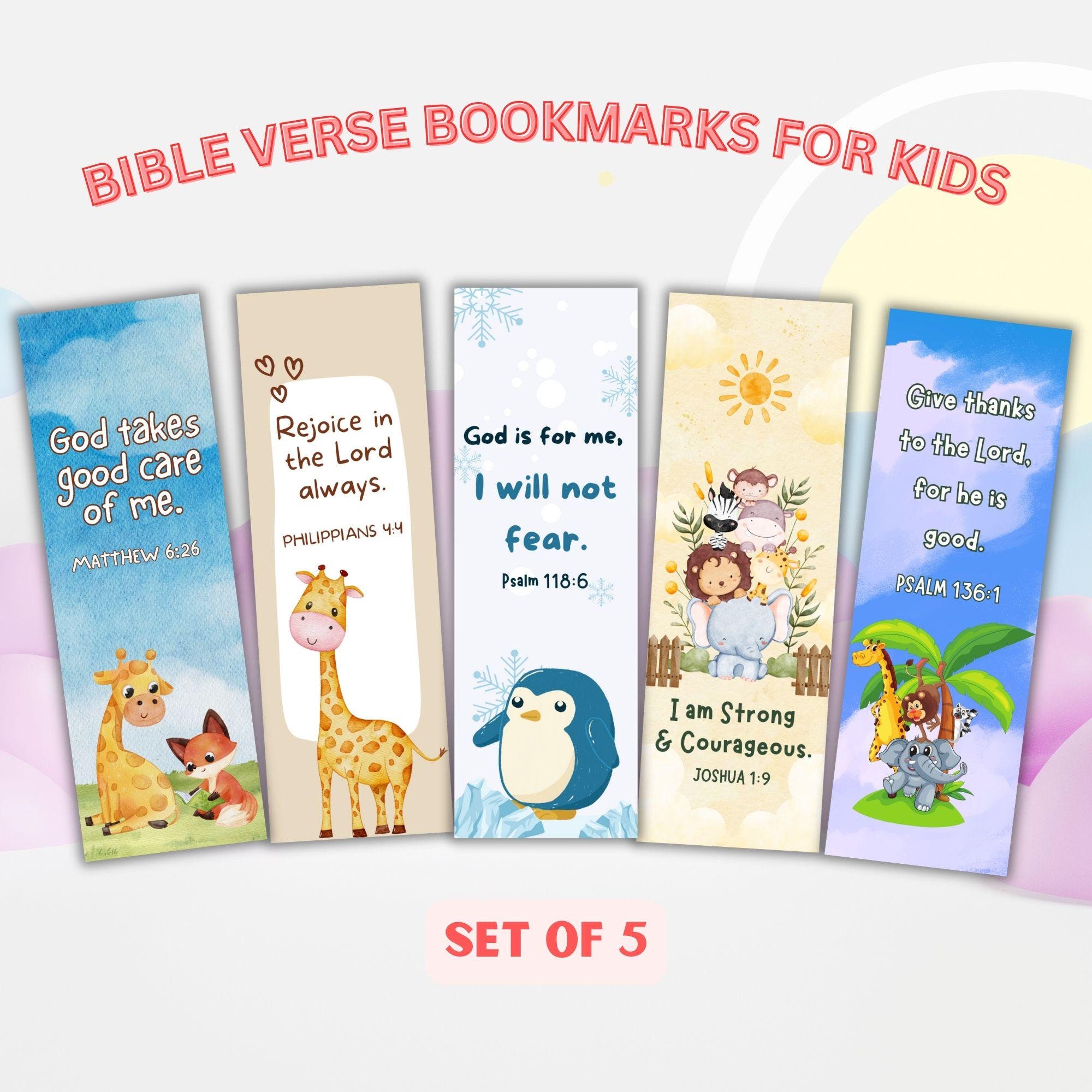Bible Verse Bookmarks  Christian Gifts Kids Study Tools PDF Lord's Bible Verse Sunday School Activity Kids Bible Study Printable Activity