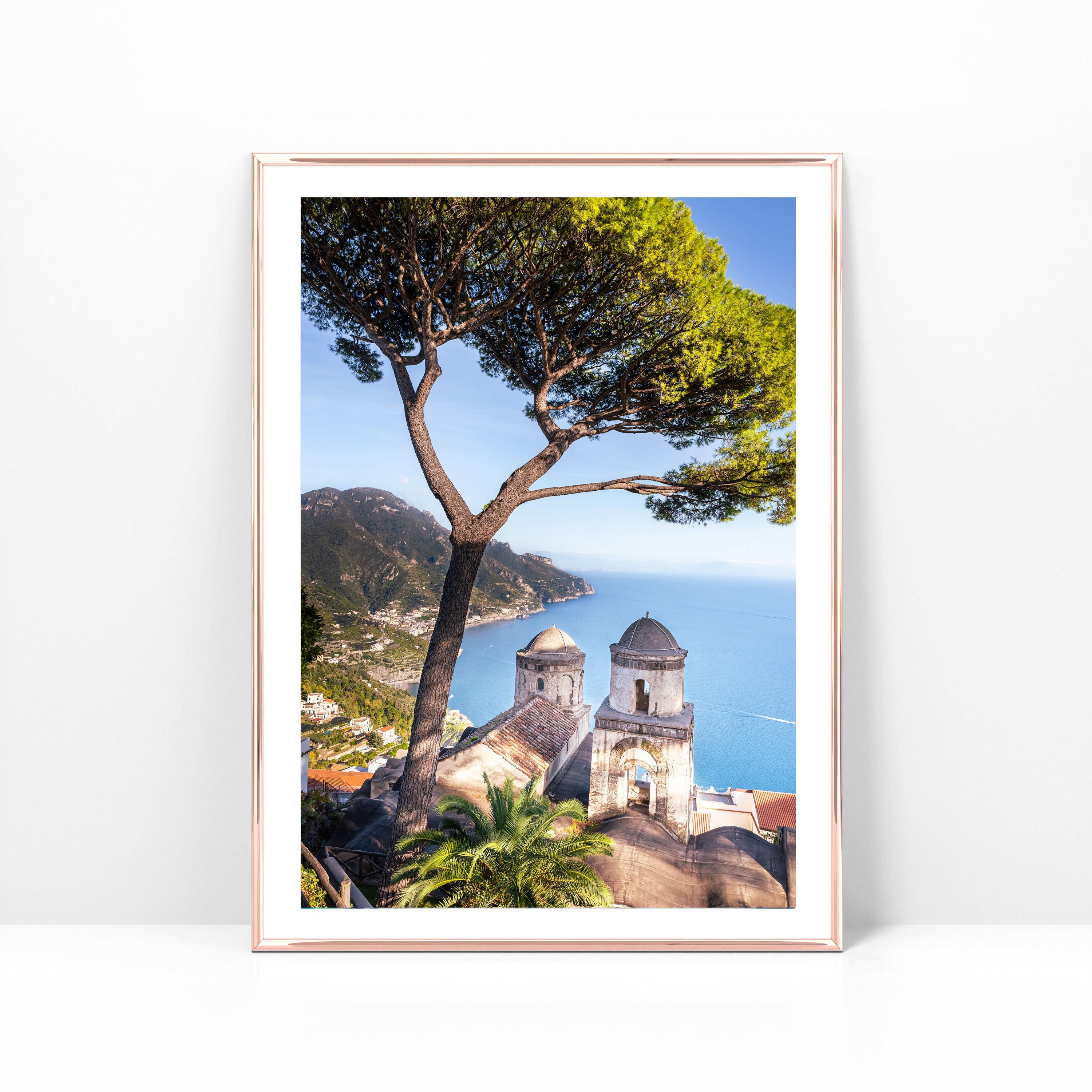 Amalfi Coast Ravello view photo on paper print or canvas, Mediterranean coastal poster, European beach decor, Italy ocean photography