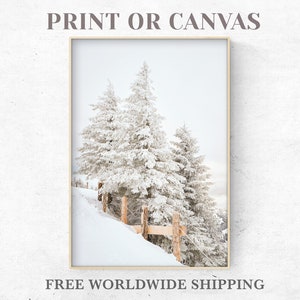 Winterwald Fotodruck auf Leinwand, Schneelandschaft Schneelandschaft auf Druck oder Leinwand, Kiefernholz Fotoposter, Weltweit kostenloser Versand