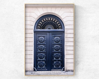 Foto av Parisdörr på canvas, fransk arkitekturdekor, inramad canvas med utsikt över Paris stadsbild, dekorativ väggkonst, leverans över hela världen