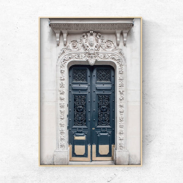 Paris Door photo on print or canvas, French architecture decor, Paris city view framed canvas, Ornamental wall art, Worldwide Shipping