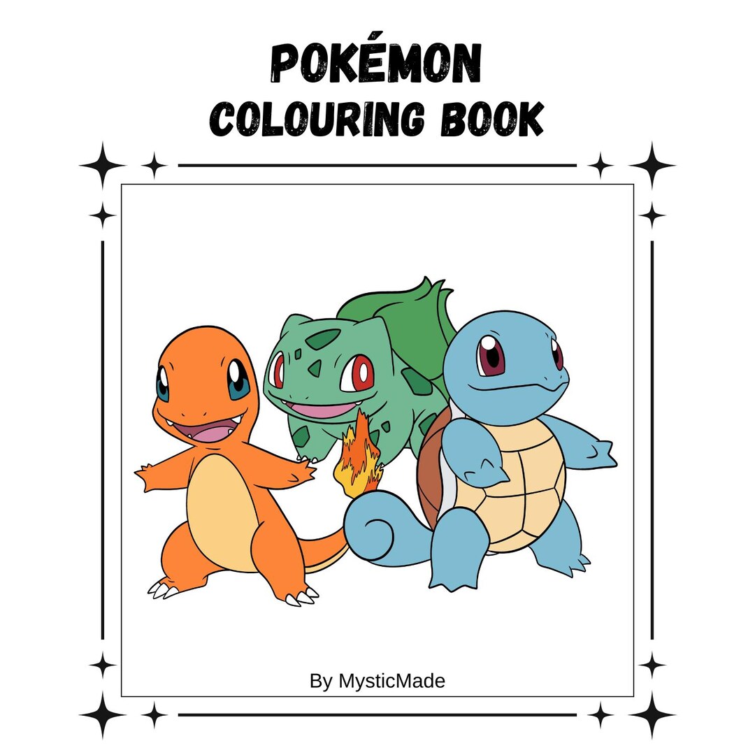 Pokemon - 25 Colouring Pages for Kids - Digital Download - Etsy