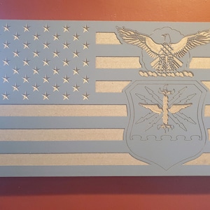 Wood American Flag with Air Force Logo | Rustic Patriotic Gift