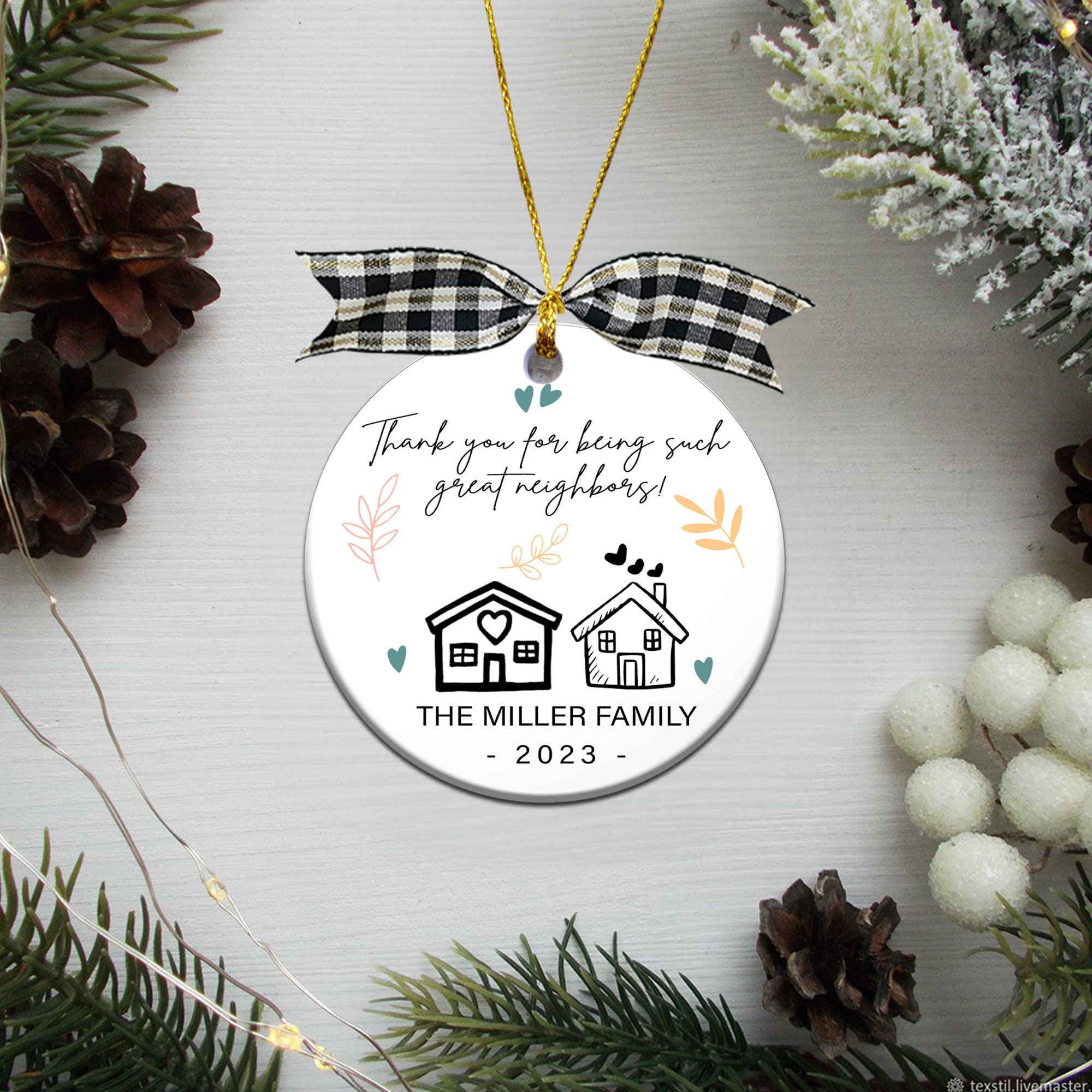 Neighbor Christmas Ornament 2023, Appreciation Gift, Thank You Keepsake -  Bring Your Ideas, Thoughts And Imaginations Into Reality Today