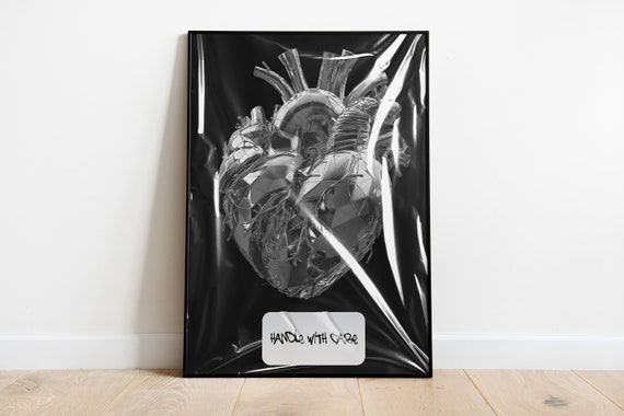 Aesthetic Digital Poster, Chrome Heart in Plastic Bag - Etsy