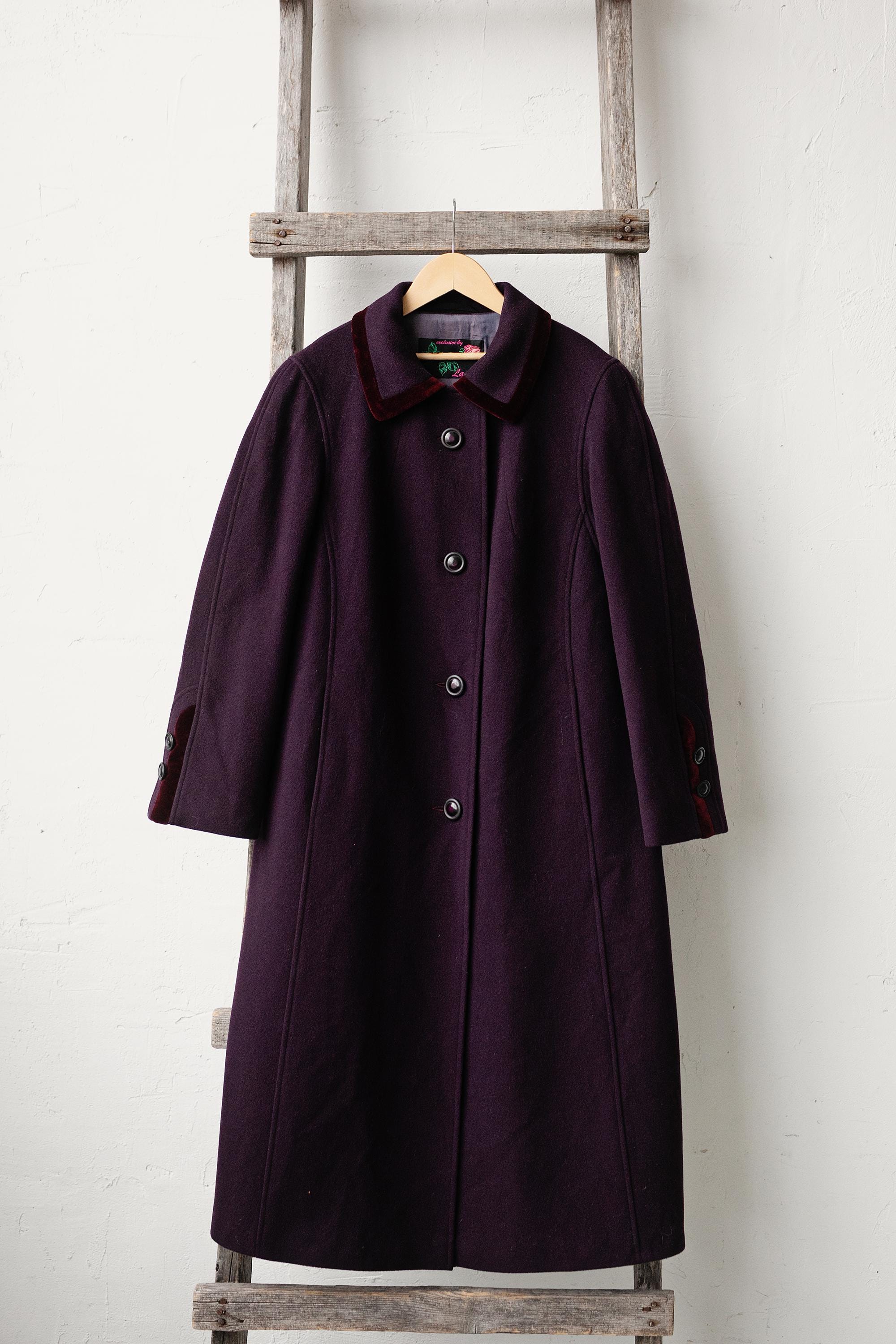 LITTLEBIG ダークパープル ウール ロングコート LITTLEBIG ダークパープル ウール ロングコート LITTLEBIG ダーク