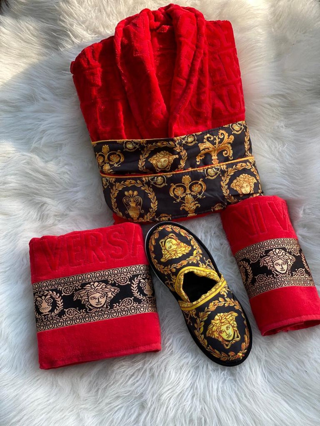 4piece Bathrobe Towel Set 100 Cotton Luxury Bathrobe Luxury Etsy