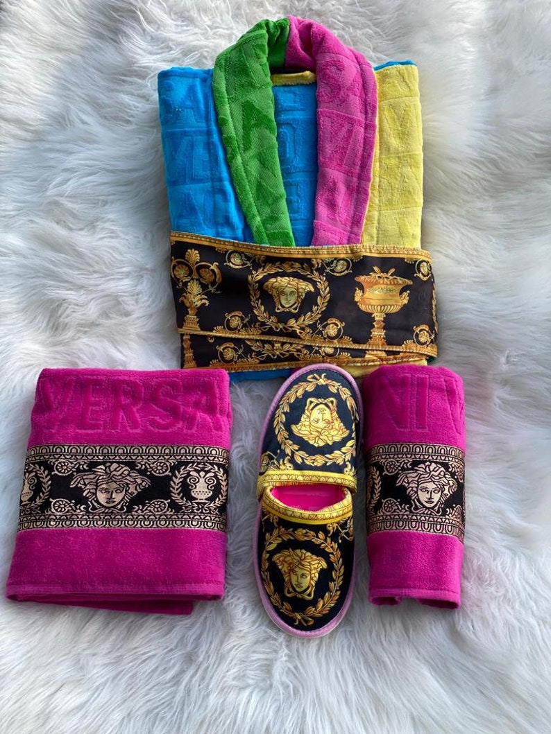 4piece Bathrobe Towel Set 100 Cotton Luxury Bathrobe Luxury Etsy