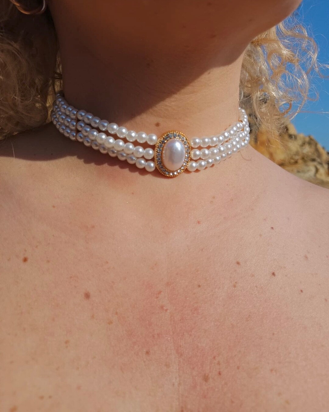 Multilayer Pearl Choker,elegant Pearl Choker,classic Pearl